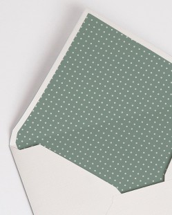 Kuverts mit Futter "Dry green polka dots"