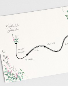 Detalle plano de boda floral Hiedra y Brezo
